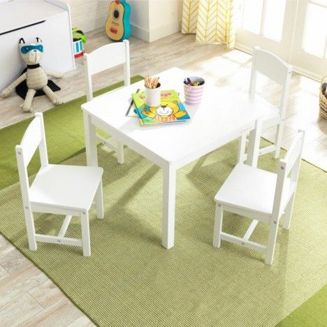 Ensemble blanc table 4 chaises pour enfant - 