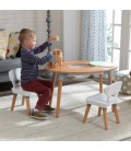 Table enfant avec rangement intégré et 2 chaises bois et blanc - 