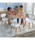 Ensemble table et 4 chaises pour enfant bois et blanc - 