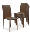 Lot de 6 chaises empilables en simili cuir Modani - 4 coloris - 
