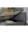 Lit double en lin avec caisson et tête de lit intégrés DIVA - 4 coloris