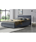 Lit double en lin avec caisson et tête de lit intégrés DIVA - 4 coloris