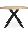 Table ronde extensible 3 rallonges en bois - 5 coloris 