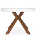 Table ronde extensible 3 rallonges en bois - 5 coloris 