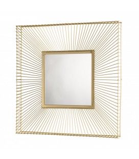 Miroir carré métal doré CALI