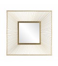 Miroir carré métal doré CALI