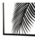 Décoration murale rectangulaire 74x100cm métal noir feuille palmier CALI