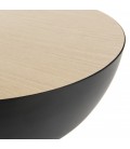 Table basse ronde coque 70x70cm base métal CALI
