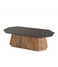 Table basse octogonale bois Pin recyclé et contreplaqué PACORA