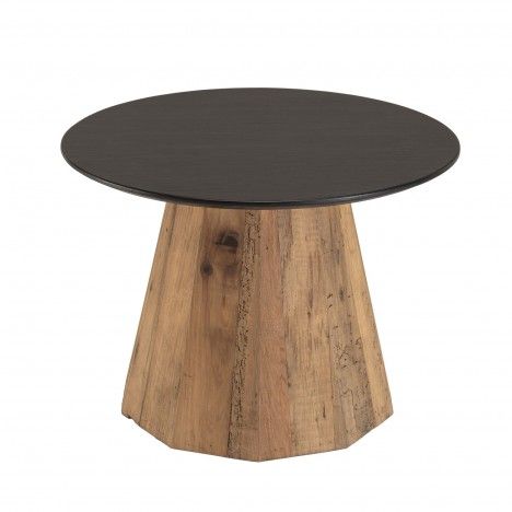 Table d'appoint ronde bois Pin recyclé et contreplaqué PACORA