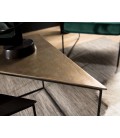 Set de 2 tables gigognes triangles aluminium doré et noir - pieds métal DODOMA