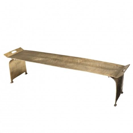 Table basse rectangulaire/console basse 163x40cm aluminium doré DODOMA