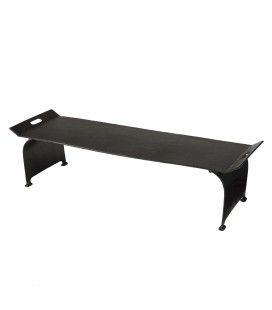 Table basse rectangulaire/console basse 134x40cm aluminium noir DODOMA