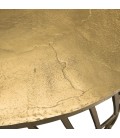 Table basse ronde 89x89cm aluminium doré pietement graphique DODOMA