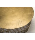 Table basse ronde 89x89cm aluminium doré pietement graphique DODOMA