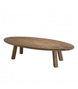 Table basse ovale bois massif de pin recyclé Bastila