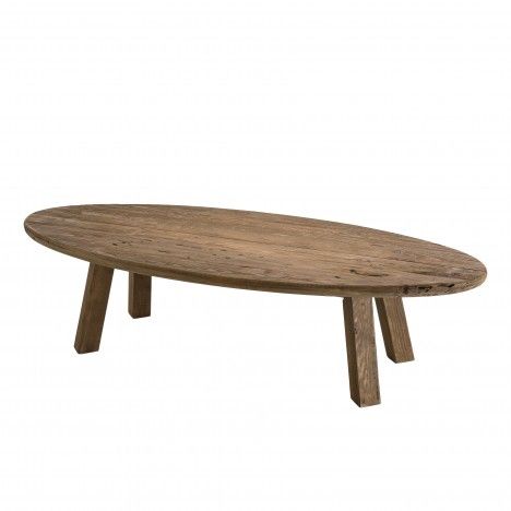 Table basse ovale bois massif de pin recyclé Bastila