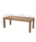 Table à manger bois massif de pin 200 x 90 cm Bastila