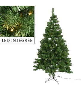 Sapin de Noël anti-feu avec guirlande intégrée LED 150cm