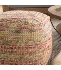 Pouf carré laine et chanvre muti-couleurs 40cm SANCHO