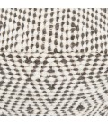 Pouf carré en laine Harry losanges gris et ivoire 40cm SANCHO