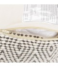 Pouf carré en laine Harry losanges gris et ivoire 40cm SANCHO