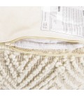 Pouf carré en laine Fanny chevrons ivoire 40cm SANCHO