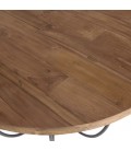 Table basse coque noire 80 x 80 cm bois Teck recyclé et métal SULA
