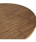 Table basse coque blanche double plateau 120 x 120 cm bois Teck recyclé et métal SULA