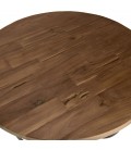 Table basse coque noire double plateau 80 x 80 cm bois Teck recyclé et métal SULA