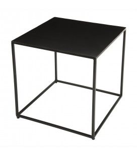Bout de canapé carré petite table métal noir 40cm ROMAO