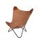 Chaise butterfly pliable marron en toile et cuir ROMAO