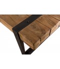 Table basse rectangulaire 140x70cm bois Teck recyclé et pieds inclinés métal SULA