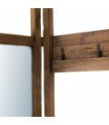 Portemanteau paravent en bois massif avec miroir 200cm SULA