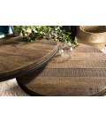 Set de 2 tables basse gigogne bois Teck recyclé Acacia Mahogany et métal SULA