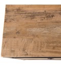 Table d'appoint avec tablette et 1 tiroir bois Teck recyclé Acacia Mahogany et métal SULA