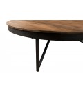 Table basse ronde 110x110cm bois Teck recyclé pieds métal SULA