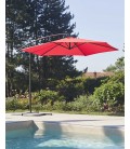 Grand parasol rotatif en aluminium et toile - 6 coloris 