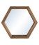Miroir bois massif 30cm forme hexagone SULA