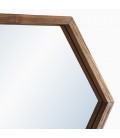 Miroir bois massif 50cm forme hexagone SULA