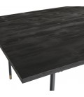 Table à manger noire 200x100cm pin massif vieilli CARTAGO