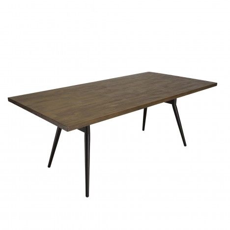 Table à manger 200x100cm bois Acacia massif et pieds métal ERNESTO