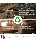 Console tréteaux 140x38cm en bois recyclé - esprit Brocante CABIMA - 