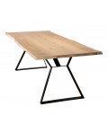 Table à manger 230x100cm bois Chêne pieds métal MADY