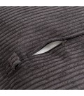 Pouf carré tissu velours cotelé gris anthracite BOGOTA