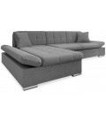 Canapé d'angle gauche convertible tissu gris Barona - 