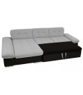 Canapé d'angle gauche convertible tissu gris Barona - 