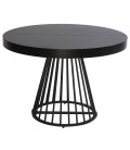Table ronde noire extensible à 260cm pied noir Grivaro - 