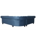 Canapé d'angle à droite style chesterfield velours bleu Vatsi - 