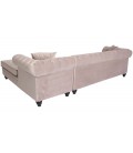 Canapé d'angle à droite style chesterfield velours taupe Velty - 